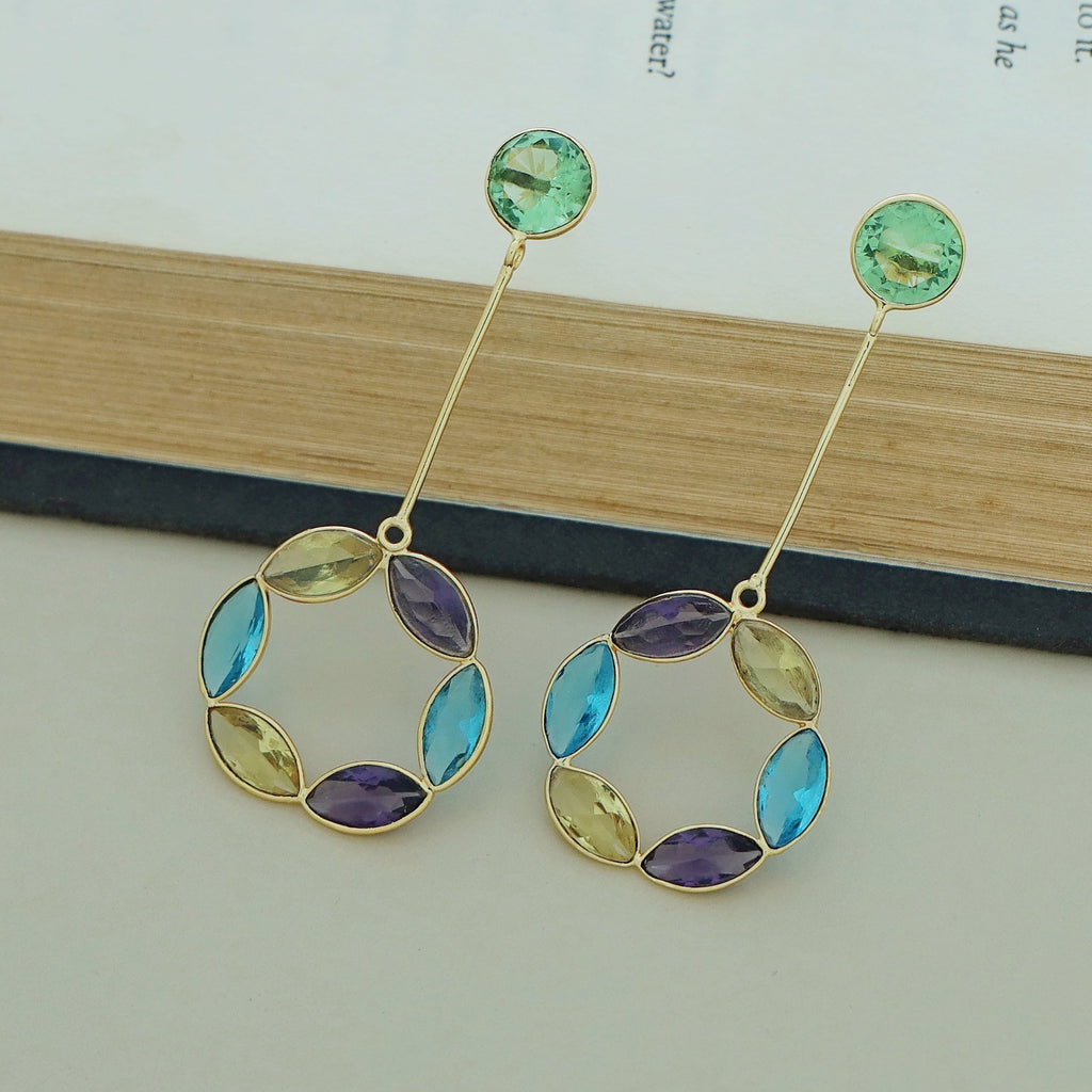 Glossy Circle Stick Earring